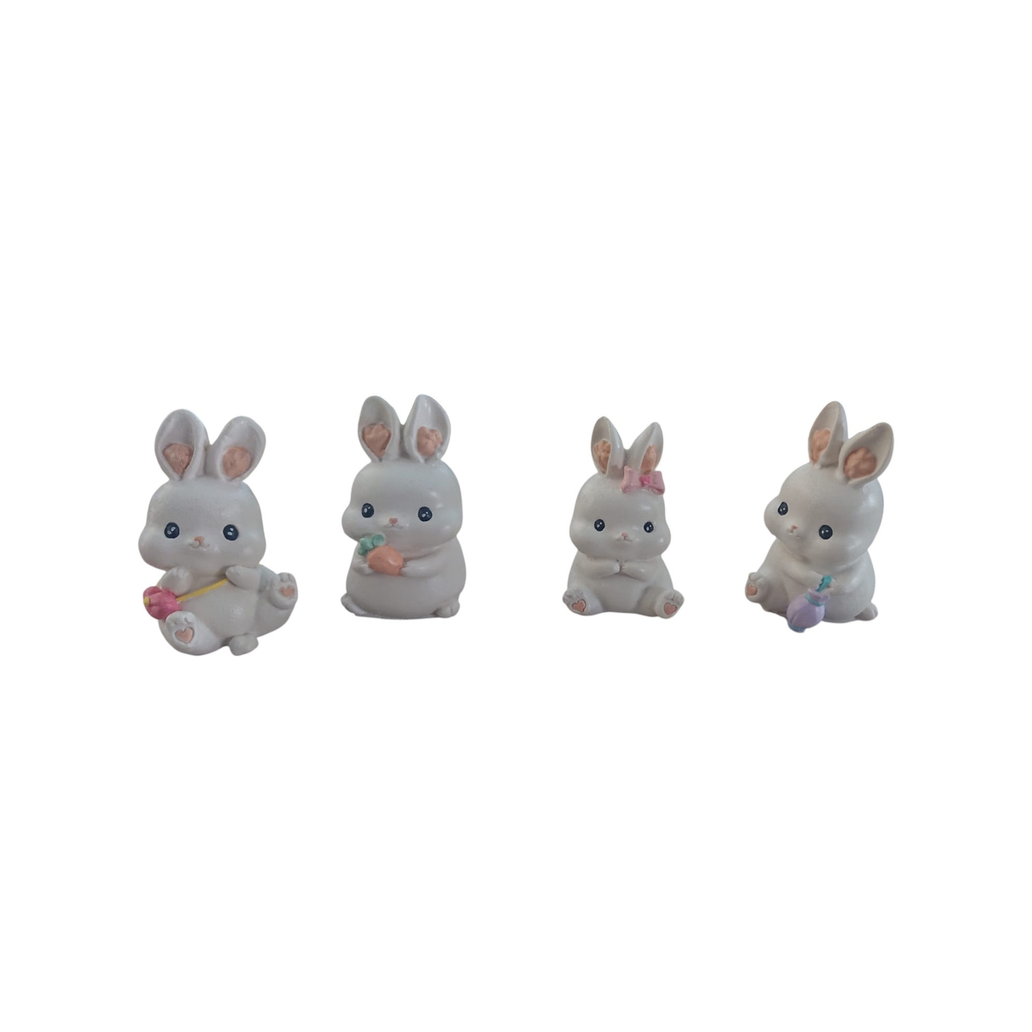 Schattige Handgemaakte Paasdecoratie – Set van 4 Konijntjes