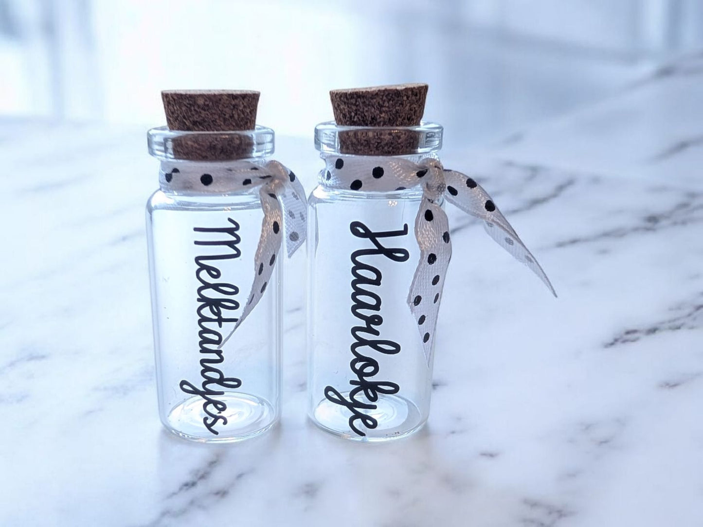 Set bewaarflesjes haarlokje en melktandjes