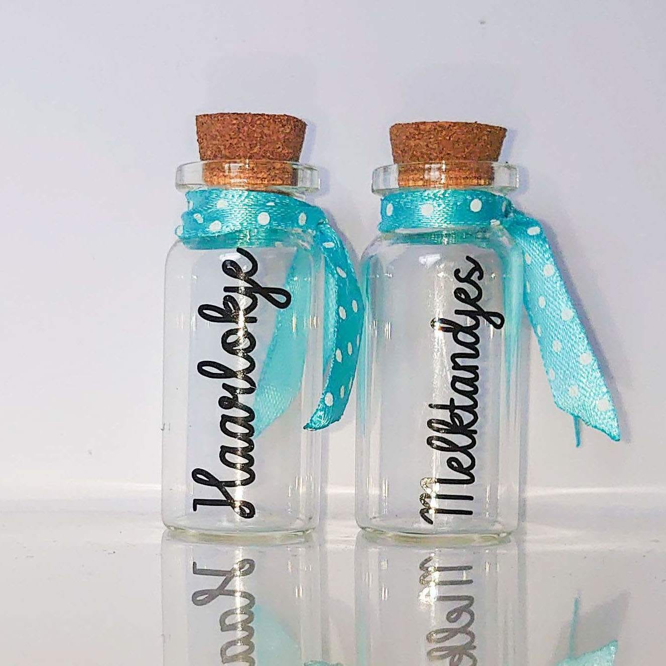 Set bewaarflesjes haarlokje en melktandjes