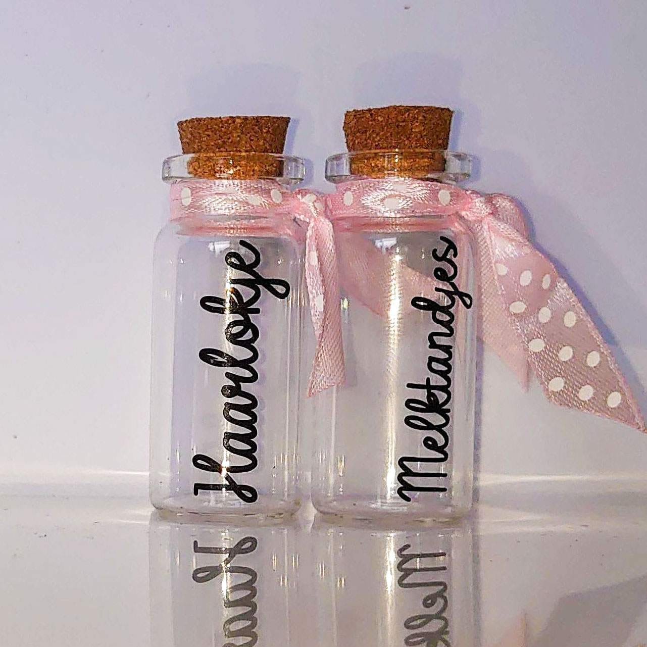 Set bewaarflesjes haarlokje en melktandjes