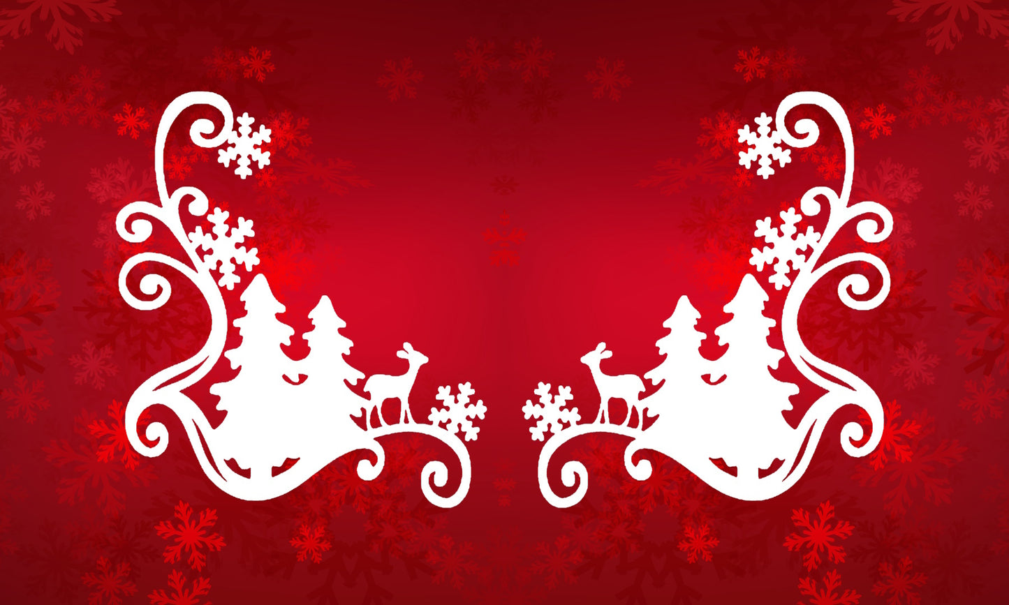 Raamsticker kerst hoek sierlijk