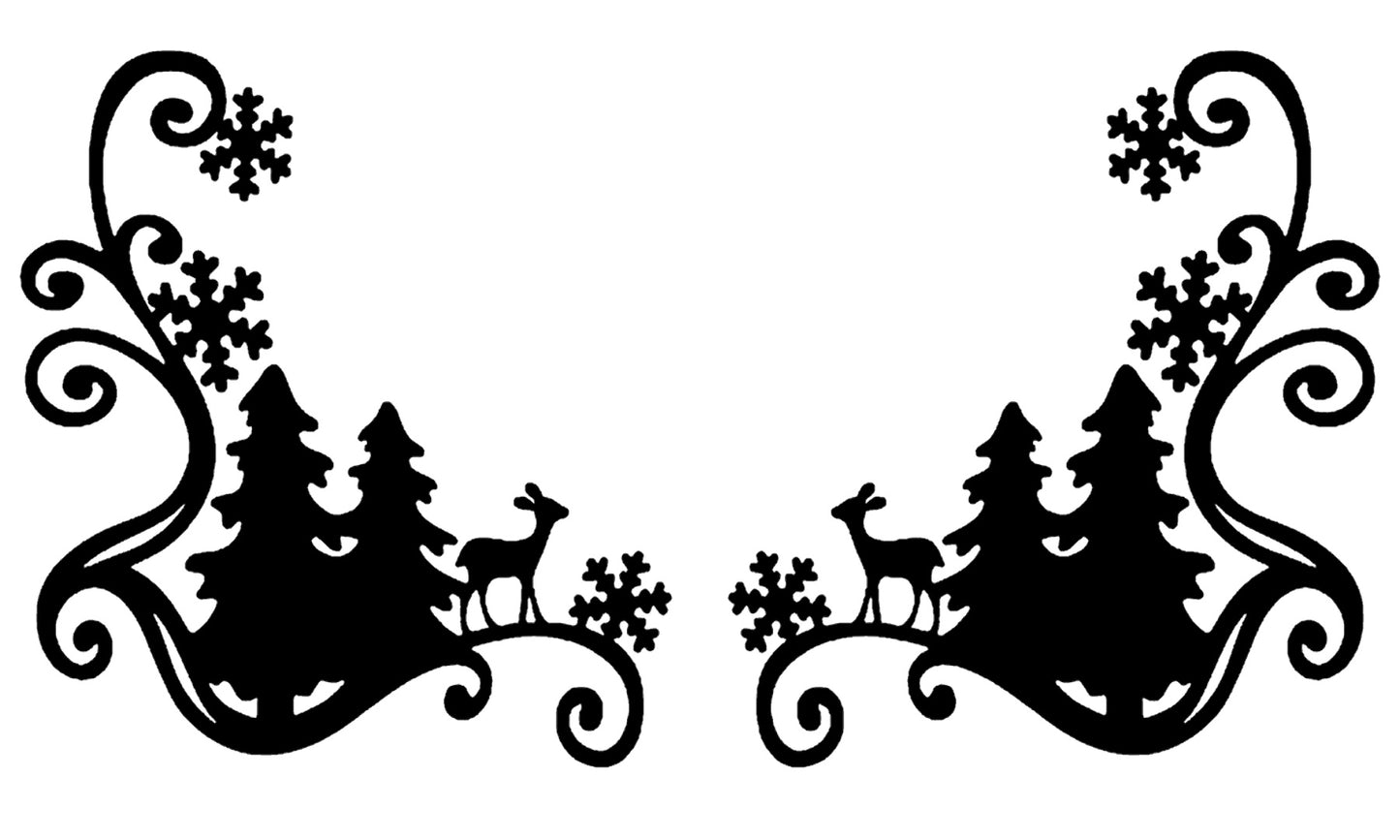 Raamsticker kerst hoek sierlijk