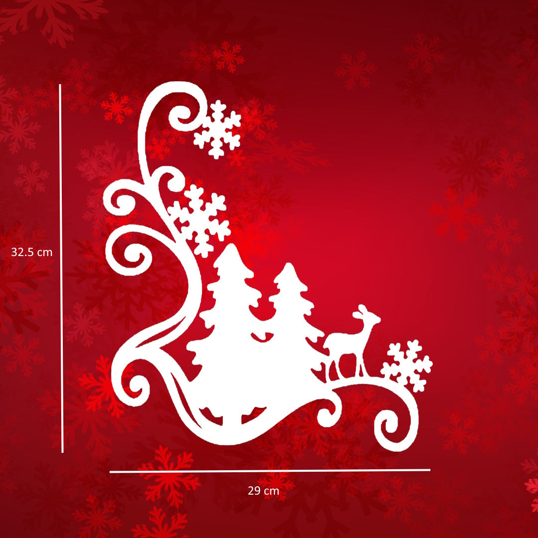 Raamsticker kerst hoek sierlijk