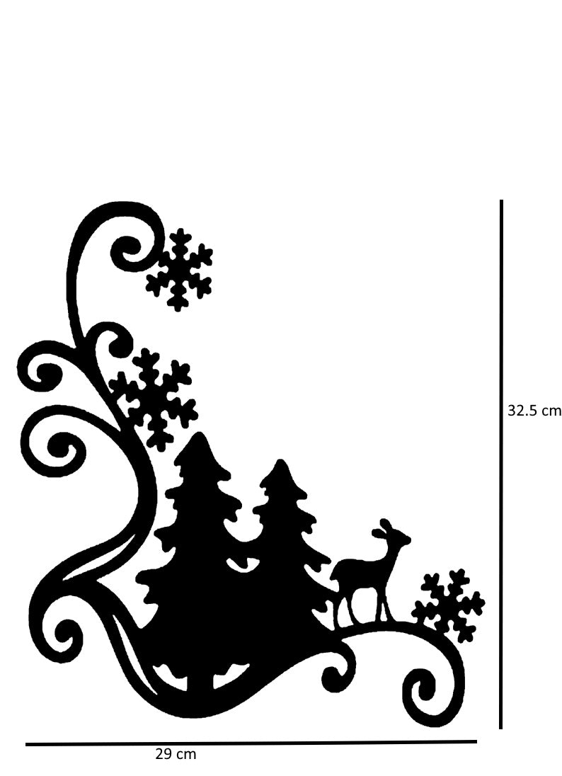 Raamsticker kerst hoek sierlijk