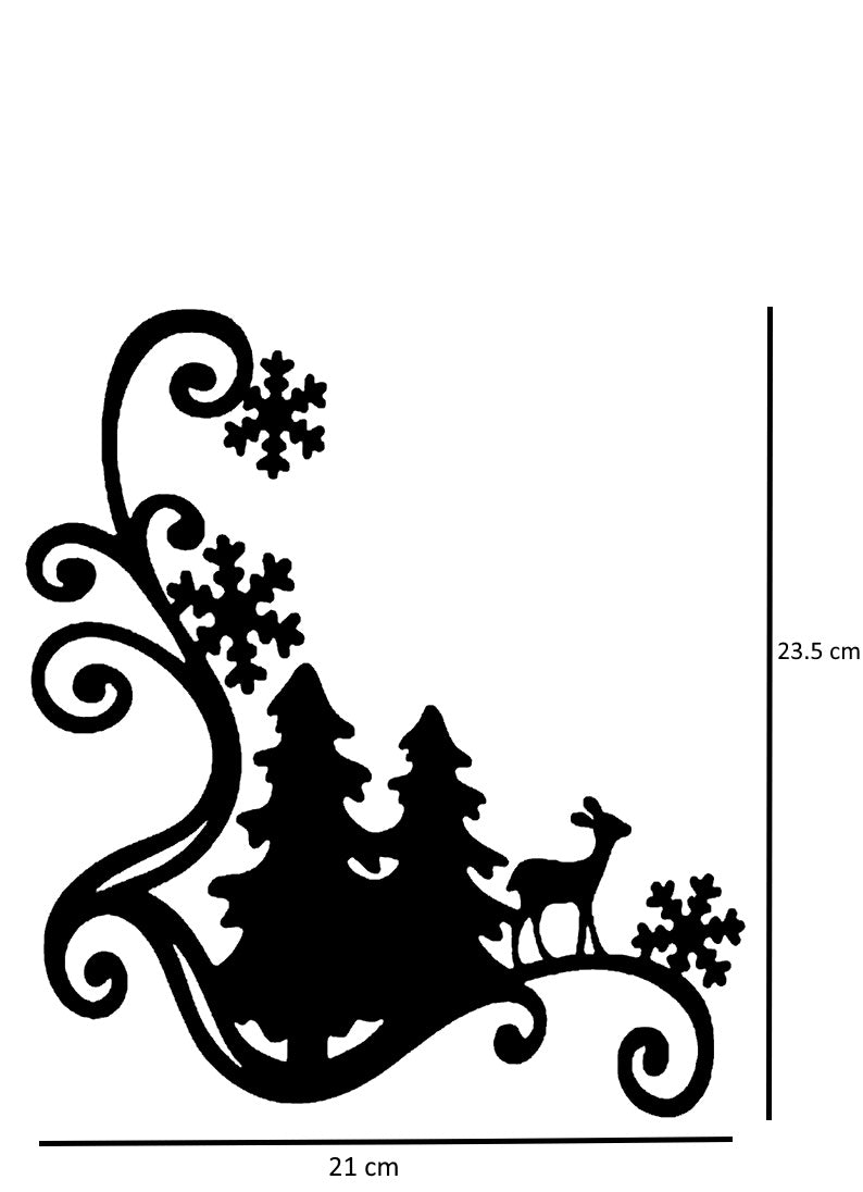 Raamsticker kerst hoek sierlijk