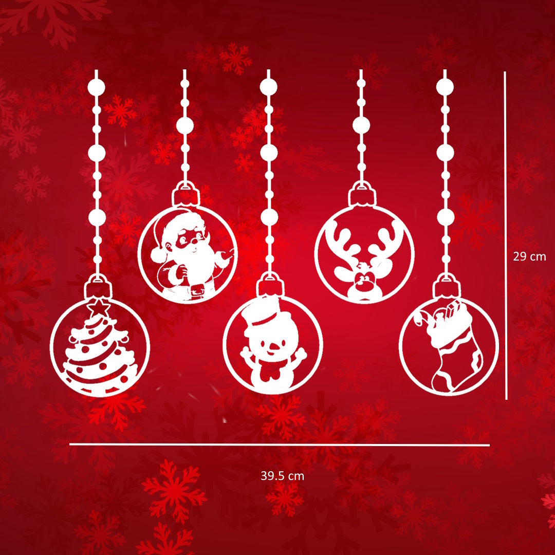 Raamsticker kerstbal slingers kerstfiguren