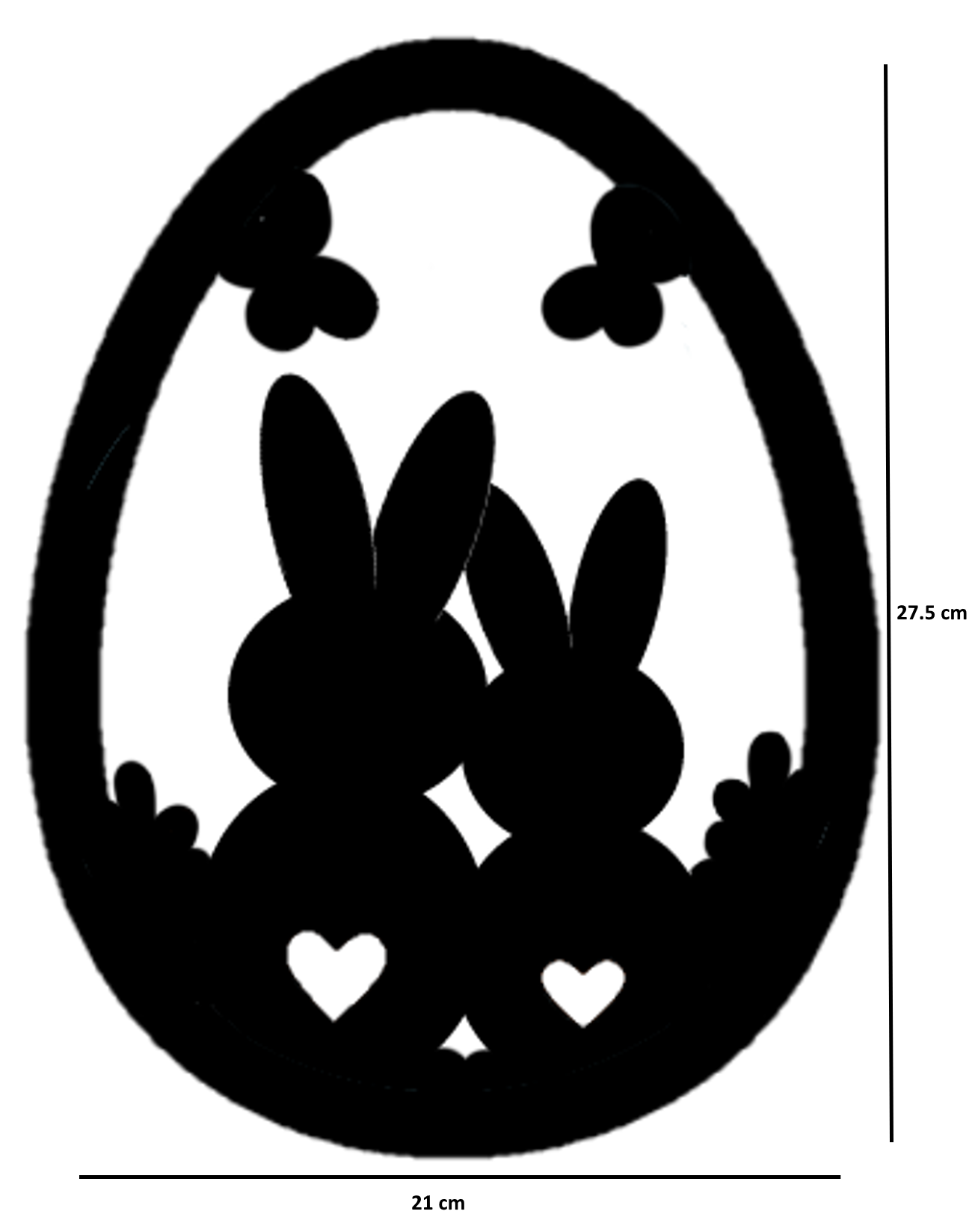 Raamsticker Pasen: Paasei met konijnen