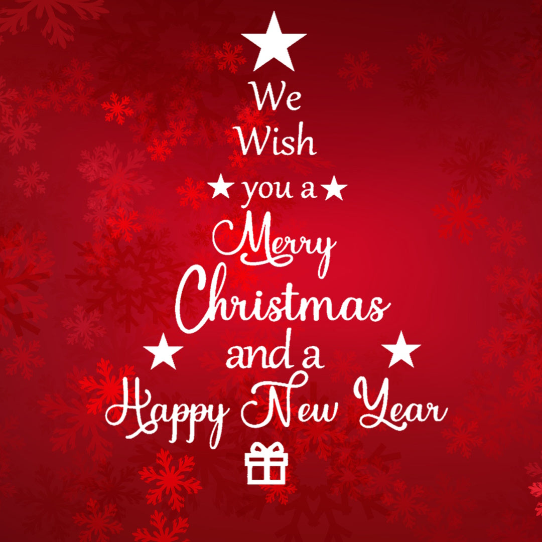 Raamsticker Kerst We wish you a merry christmas and a happy new year