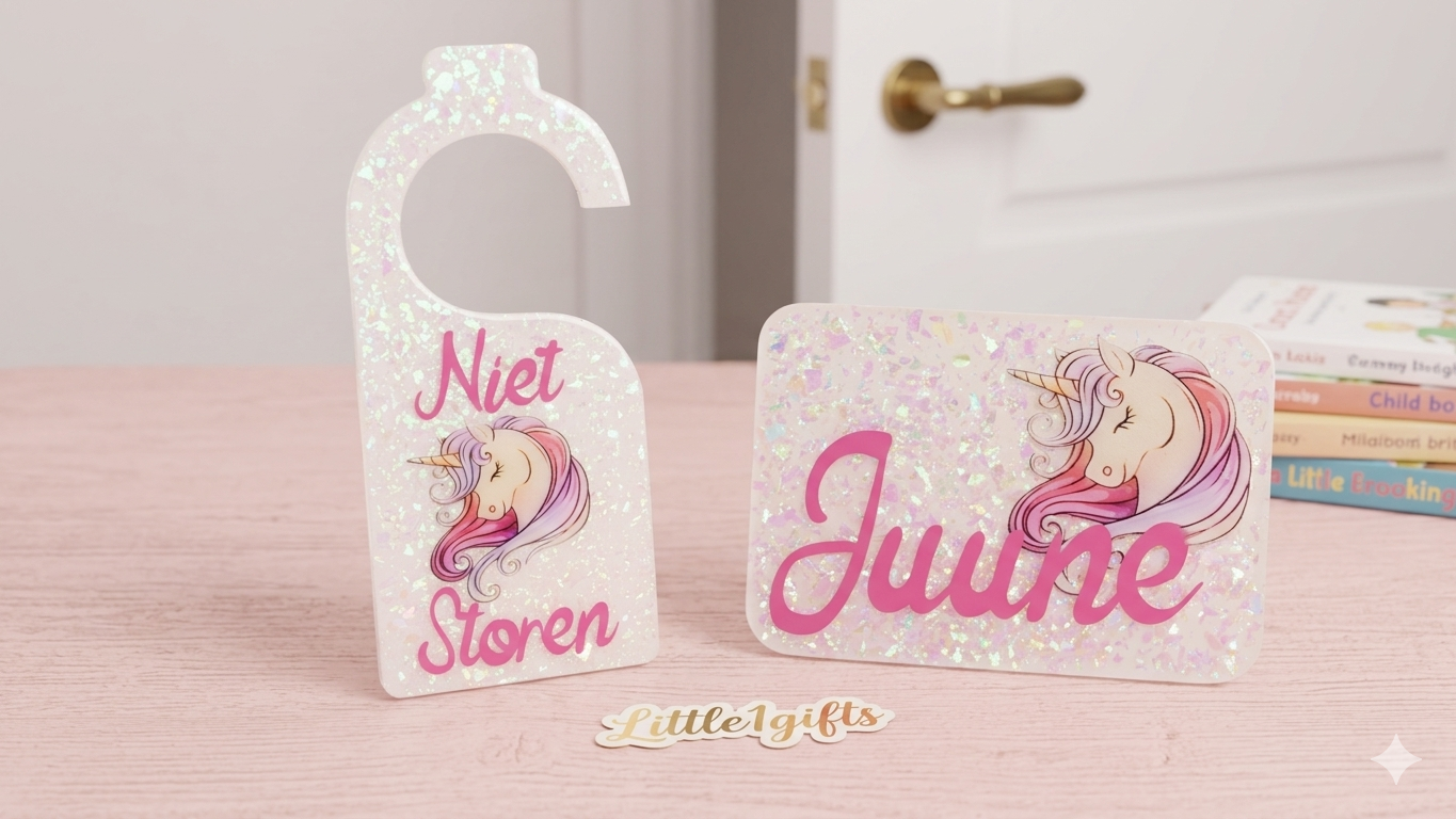 Gepersonaliseerd Naambordje Eenhoorn met Naam – Handgemaakt