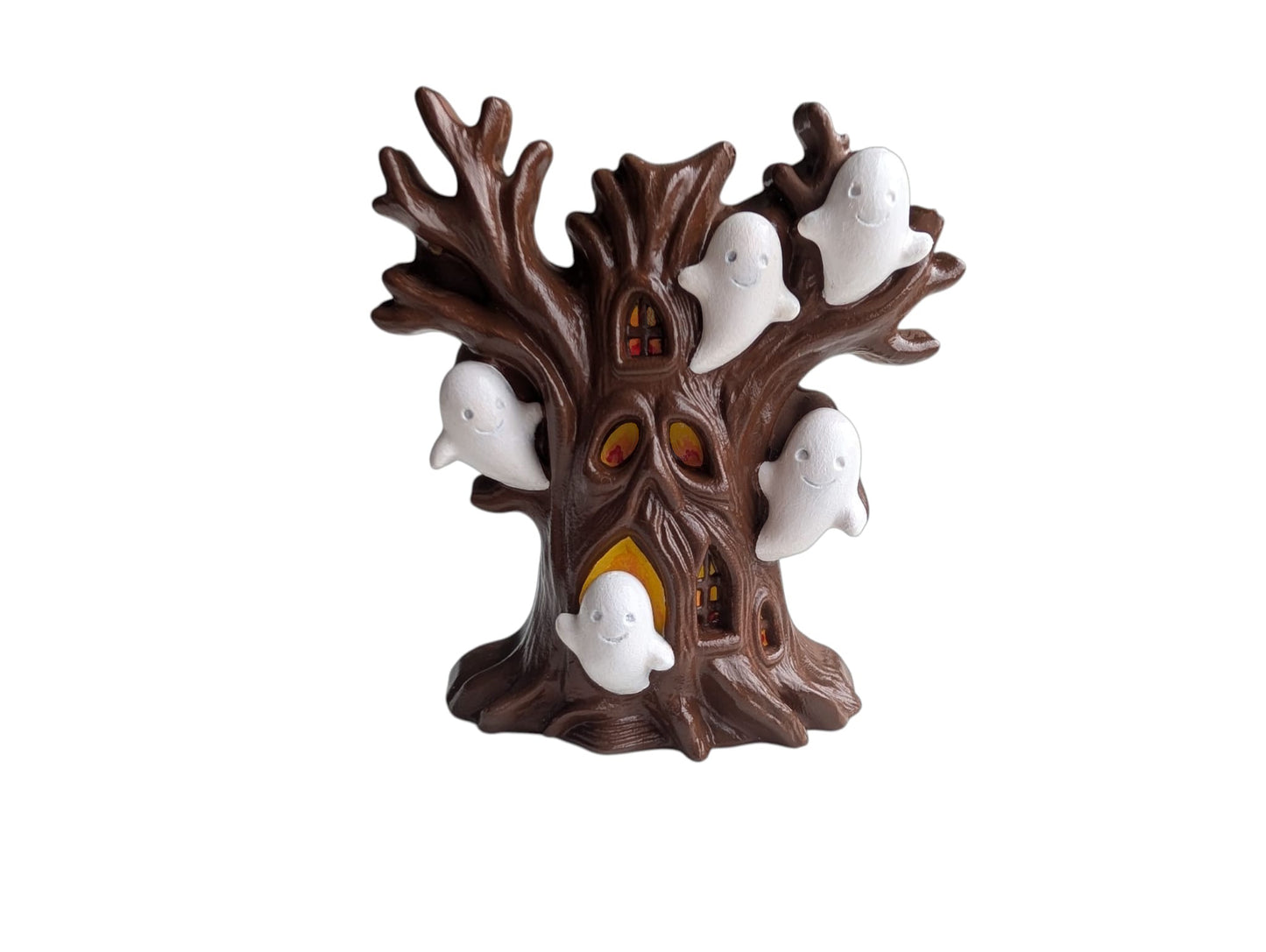 Handgemaakt griezel boom met spookjes – Halloween beeldje - Herfstdecoratie