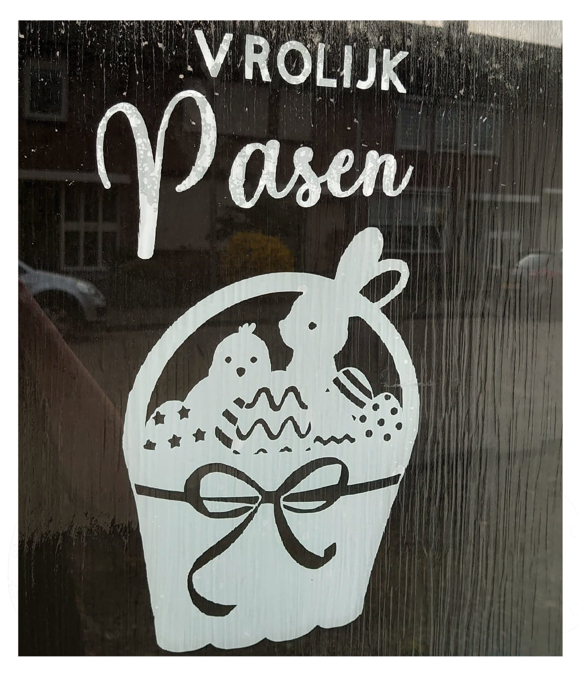 Raamsticker Pasen: Paasmand vrolijk Pasen