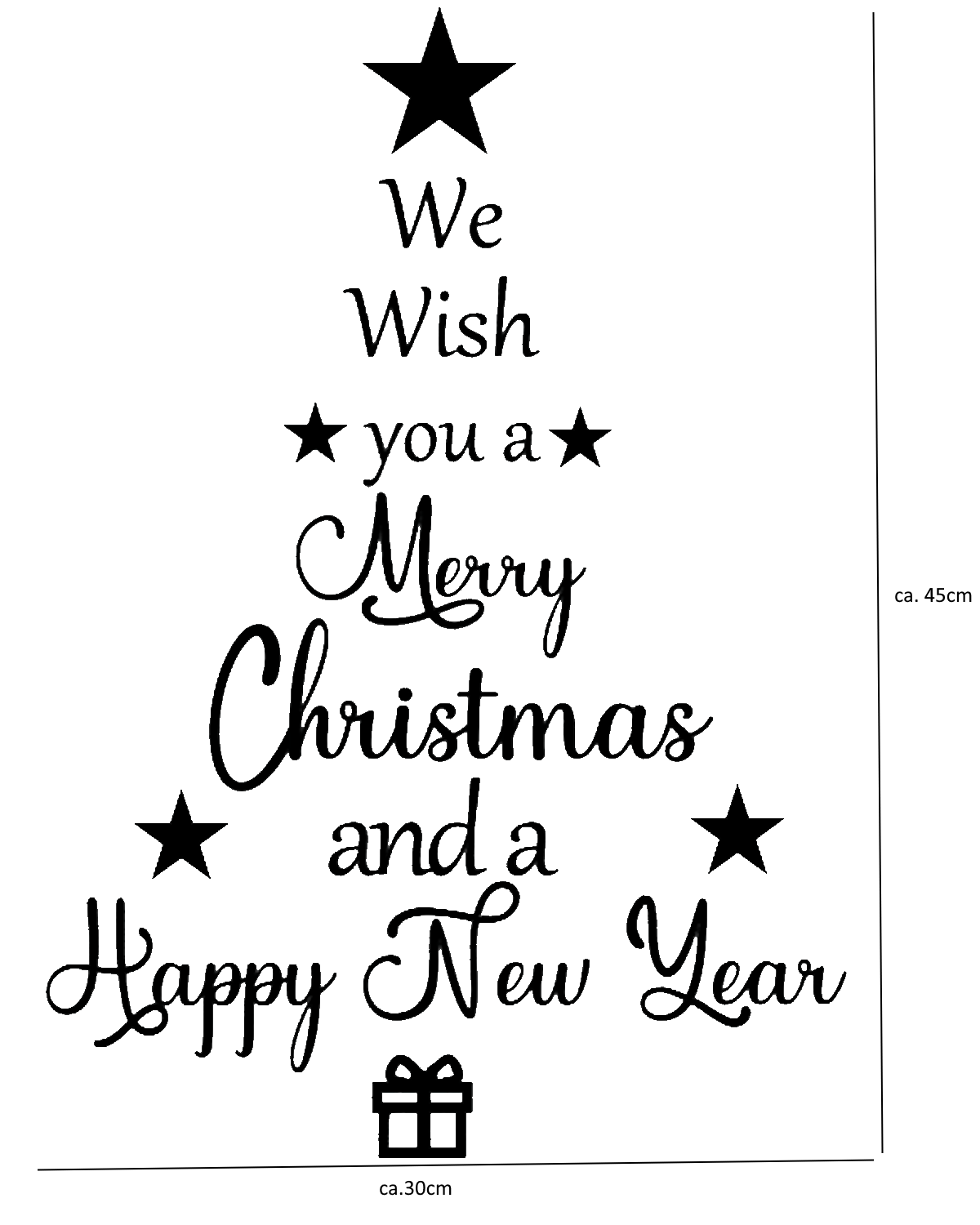 Raamsticker Kerst We wish you a merry christmas and a happy new year