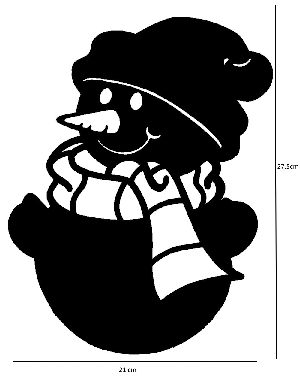 Raamsticker kerst sneeuwpop