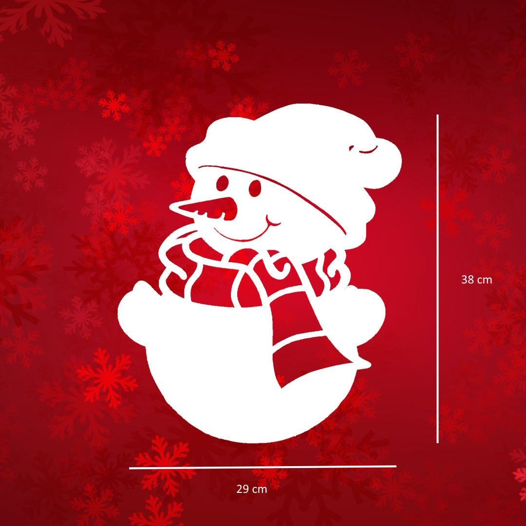 Raamsticker kerst sneeuwpop