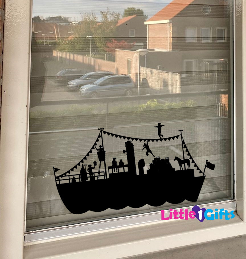 Raamsticker Sinterklaas Pakjesboot