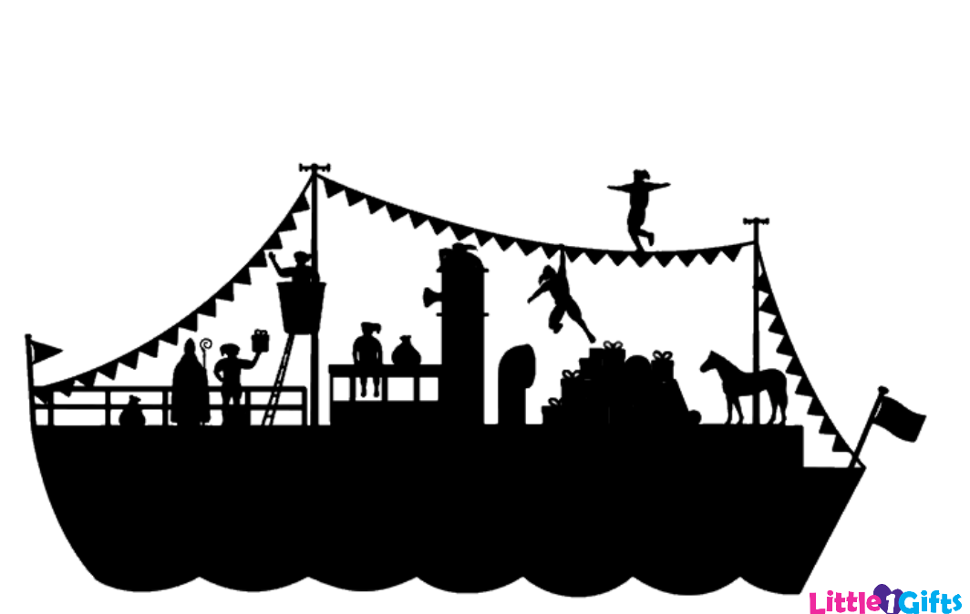 Raamsticker Sinterklaas Pakjesboot