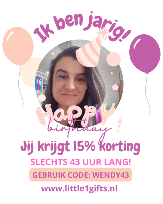 🎉 Wendy is jarig – 15% korting voor jou!