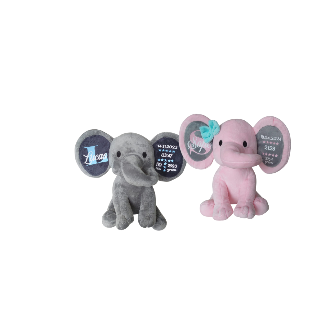 Geboorte knuffel olifant