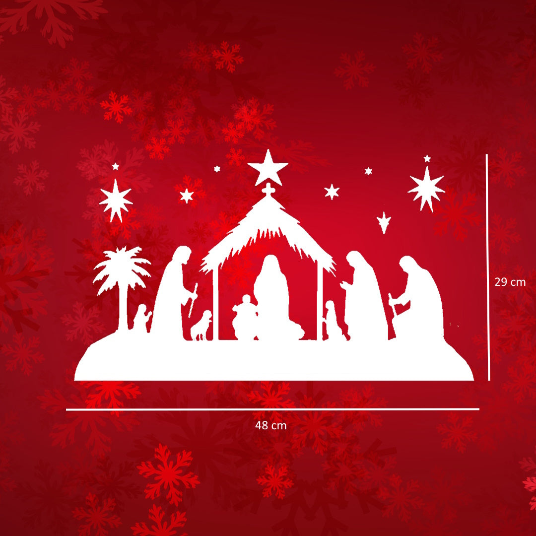 Raamsticker kerststal