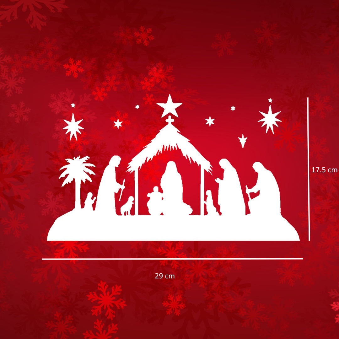 Raamsticker kerststal