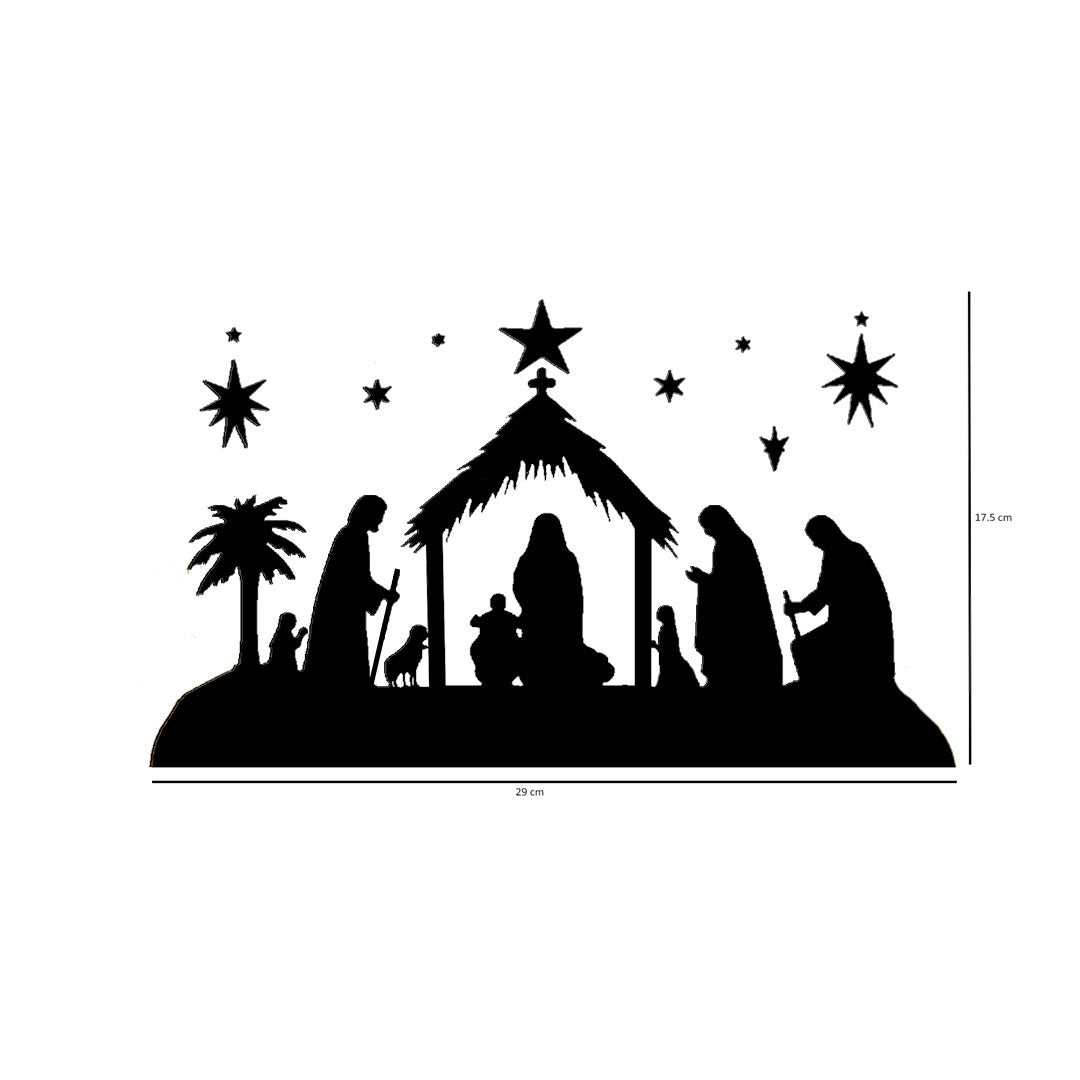 Raamsticker kerststal