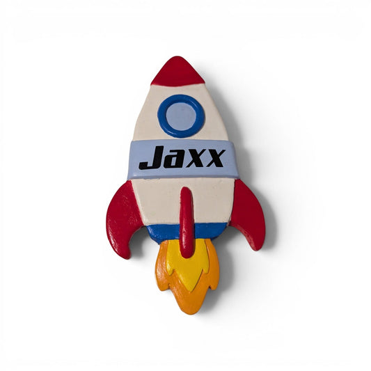 Naambordje Raket – Gepersonaliseerd Kindercadeau & Kinderkamer Decoratie