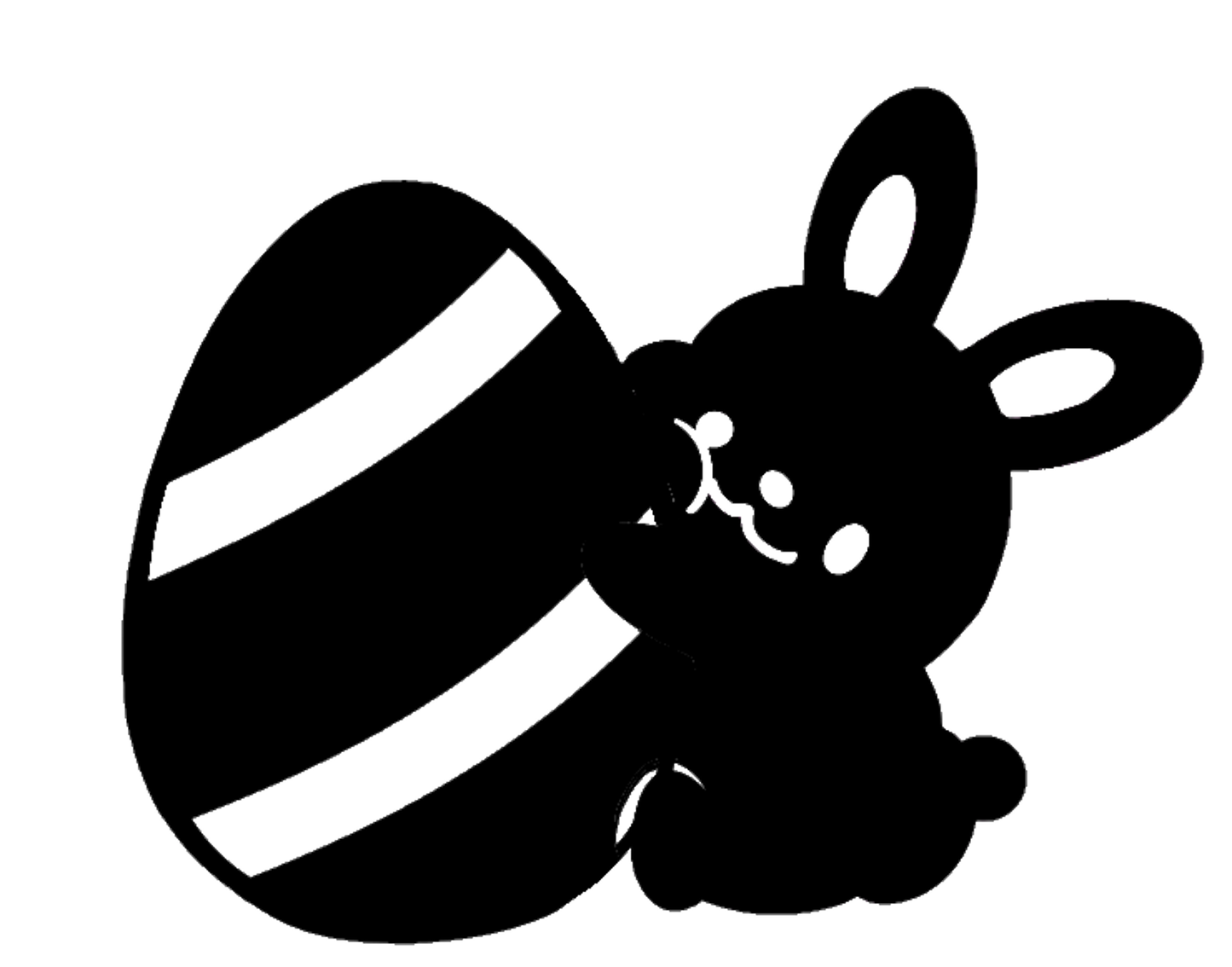 Raamsticker Pasen - Knuffelend Konijntje met Paasei - Herbruikbaar Statisch Vinyl