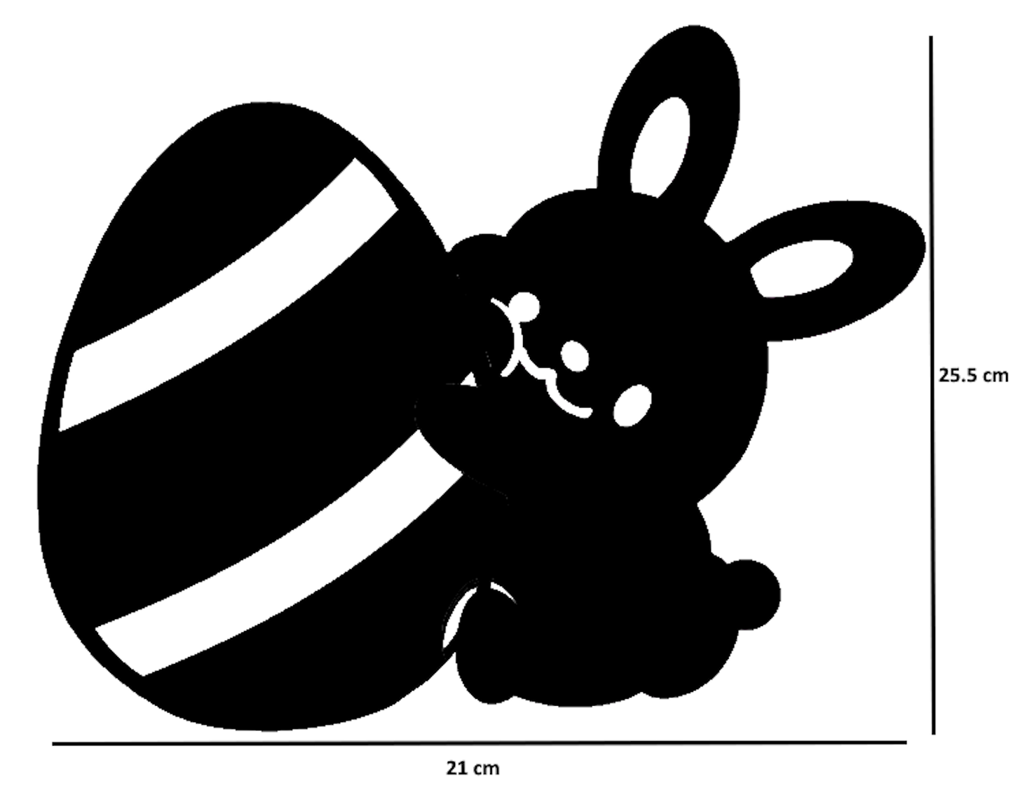 Raamsticker Pasen - Knuffelend Konijntje met Paasei - Herbruikbaar Statisch Vinyl