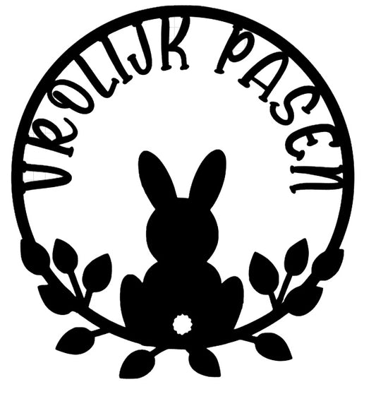 Raamsticker Pasen: Paashaas cirkel