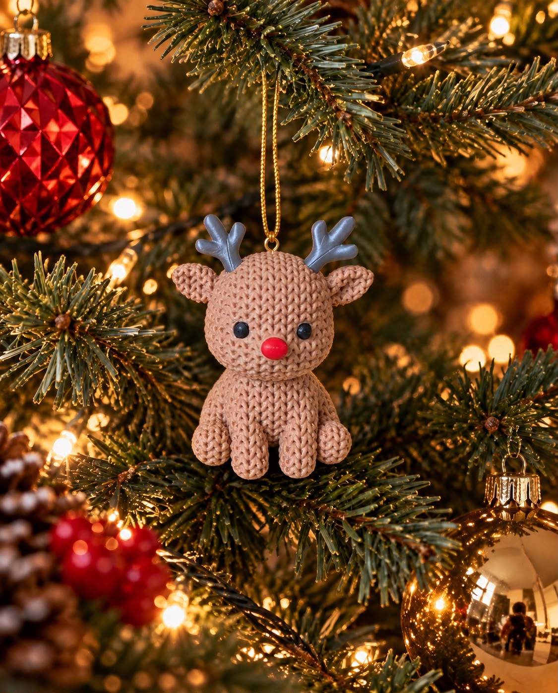 Winter Friends Kersthangers – Gehaakte Look- Ijsbeer - Rendier Rudolph