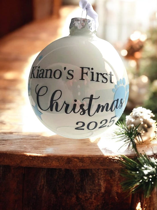 "First Christmas" Kerstbal met Naam