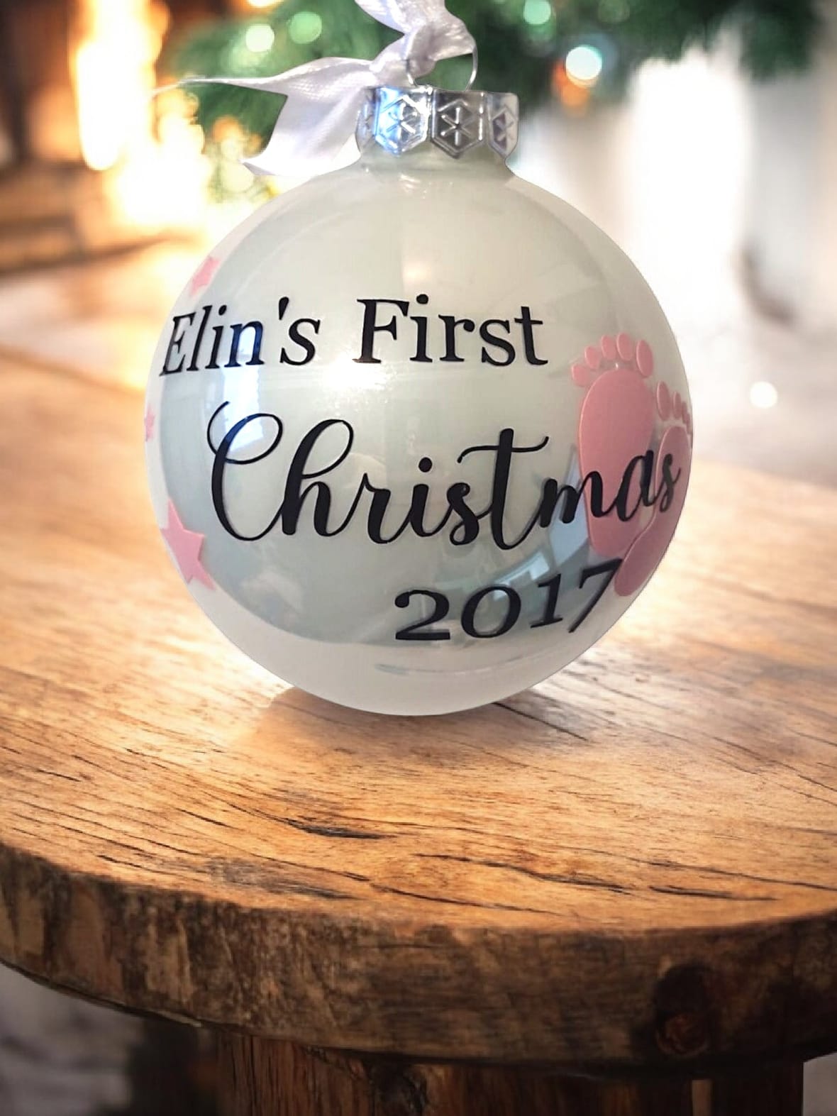 "First Christmas" Kerstbal met Naam