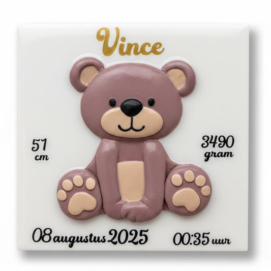 Geboortetegel Beer (3D)