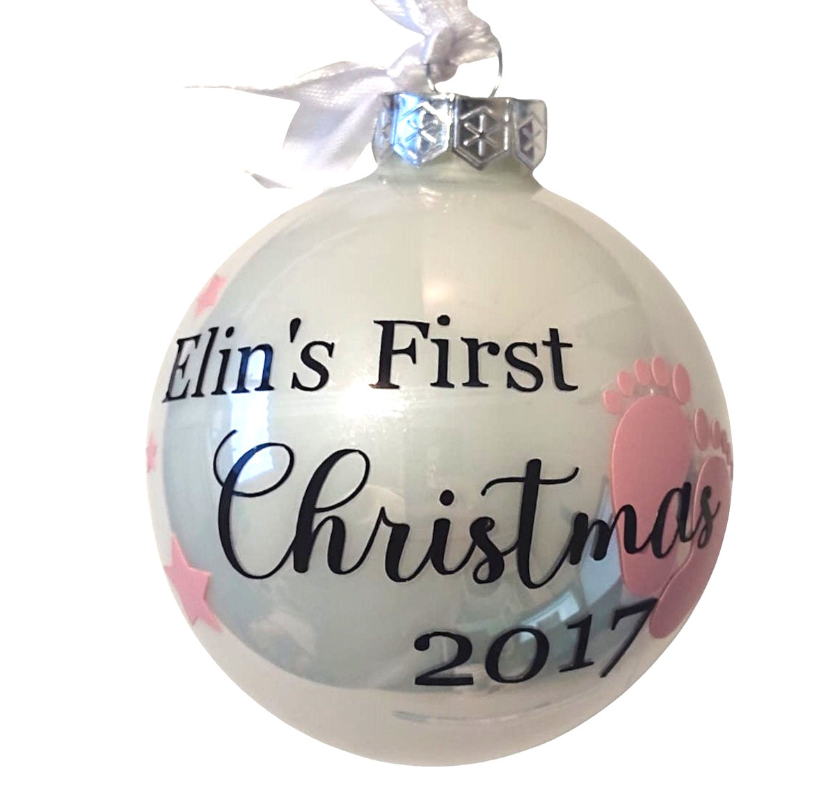 First christmas kerstbal met naam