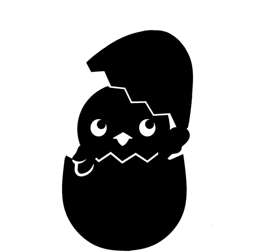 Raamsticker Pasen: Kuiken uit ei