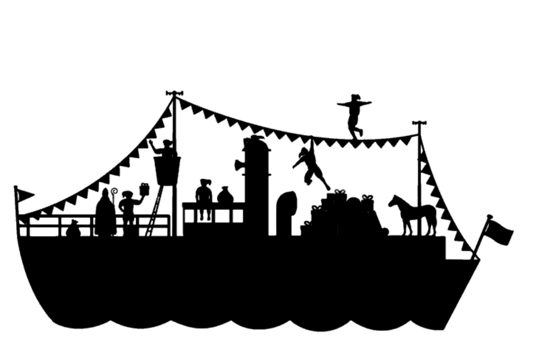 Herbruikbare Raamsticker Sinterklaas Stoomboot (Statisch Vinyl)