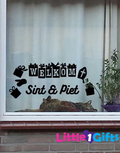 Raamsticker welkom Sint en Piet